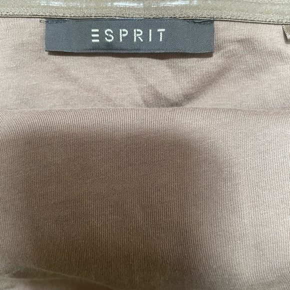 Esprit Strapless Dress Lace Embroidery Mesh Light Brown Fairy Boho S/M Y2k - Picture 4 of 6